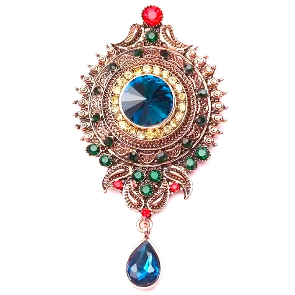 European, Baroque Sparkling Rhinestones Brooch, Lapel Pin, Vintage inspired